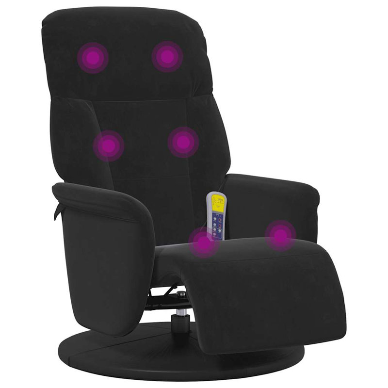 Fauteuil inclinable avec repose-pieds vidaXL, Noir