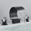 Robinet de lavabo de salle de bain avec poignées en cristal noir mat
