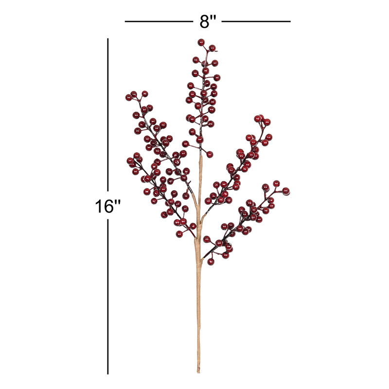 16" H Artificial Berry Sprays, Burgundy