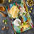 Ambesonne Colourful Cutting Board Large Size Puffy Dreamy Feathers Multicolor