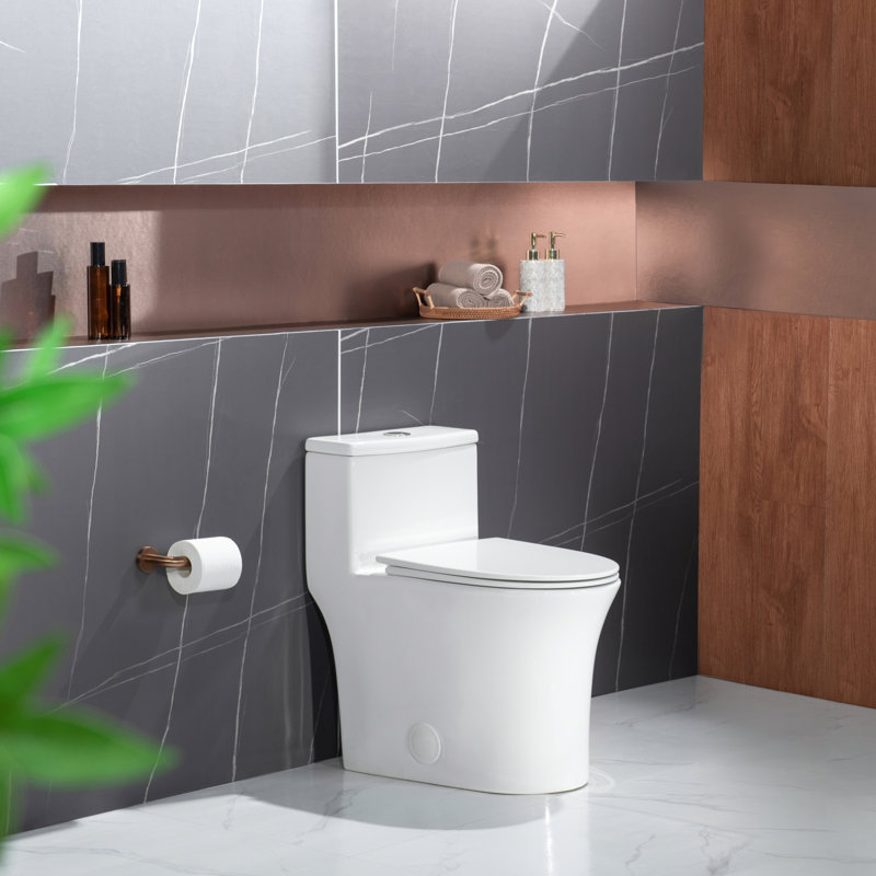 Toilette allongée une pièce 17 po, Silver
