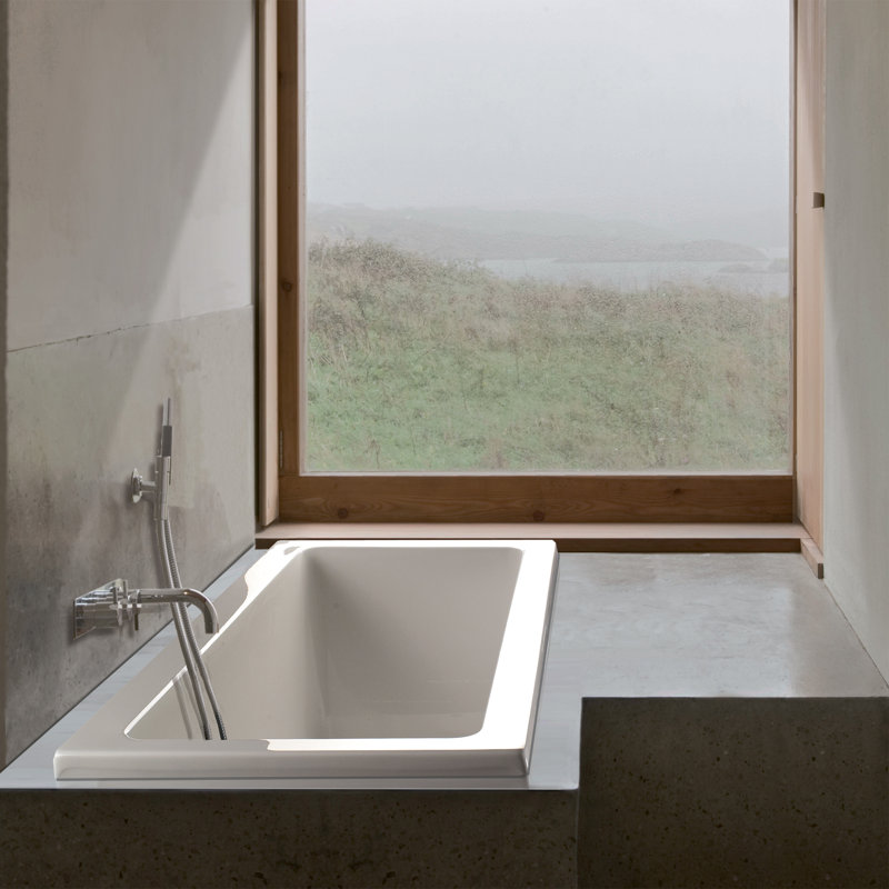 MTI Solutions 19 DoloMatte 54" x 32" Soaking Solid Surface Bathtub, Drop in, 19.75" H x 66" W x 31.75" D