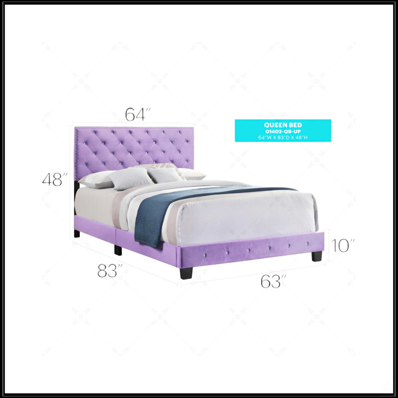 Queen Bed, Purple, Queen