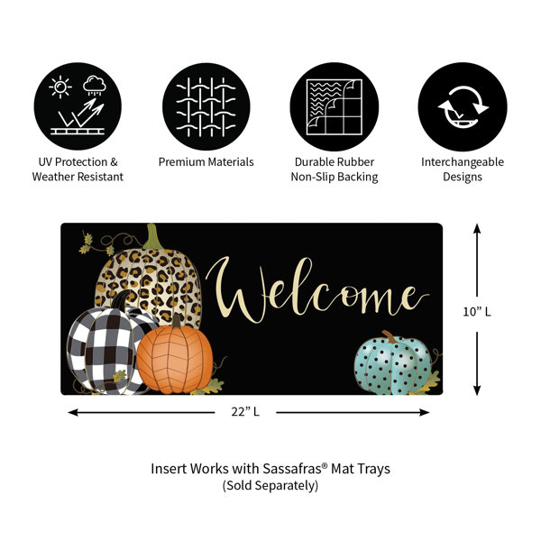 Fall Porch Rules Welcome Sassafras Mat - 10 x 22 Insert Doormat