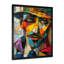 «Blue Yellow Geometric Fragmented Portrait», reproduction d'art cubique abstraite-2075620787-2075620791
