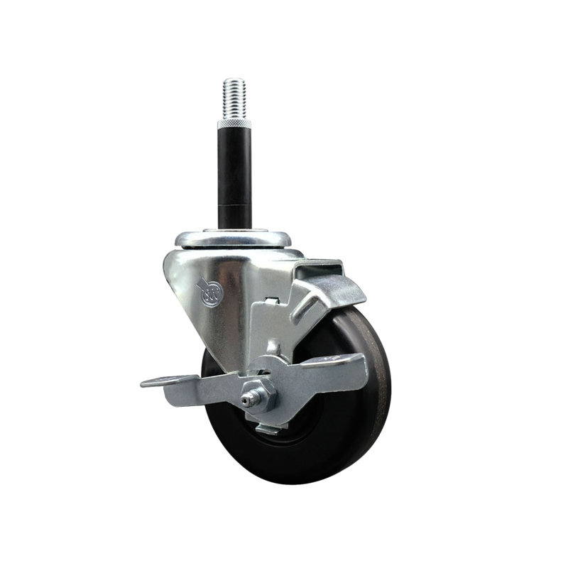 3,5 pouces SS Phenolique pivotant 3/4 pouces extensible roulette avec frein SCC