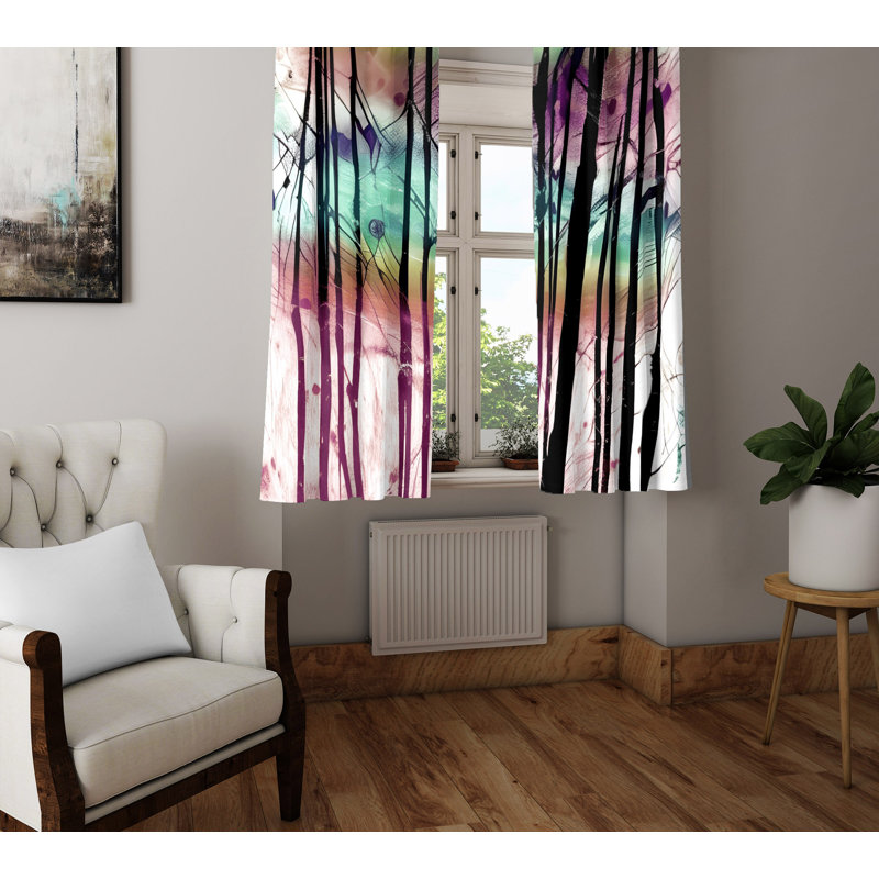 Paire de rideaux semi-transparents en polyester Dionnah, L 20 po x L 52 po