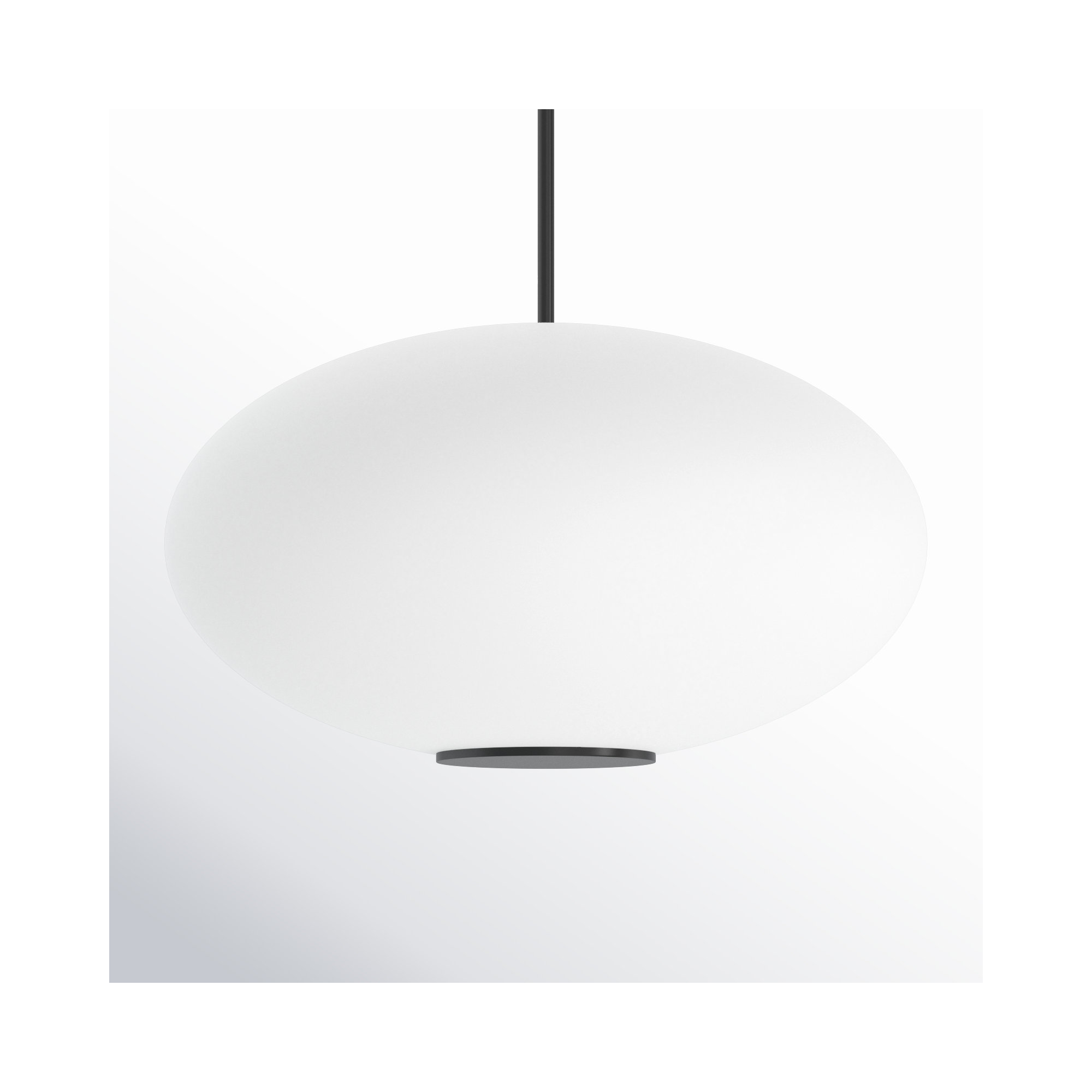 Illusion Dimmable LED Pendant With Oval Shaped Glass Shade, Adjustable Color Temperature, Black, 3500K
