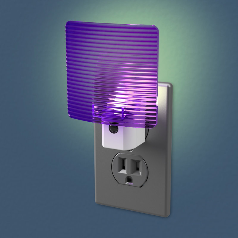 Purple Ribbed Plastic LED Motion Night Light