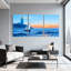 Nautique, voilier, océan, vagues, coucher de soleil, ensemble de 3 toiles-842852509