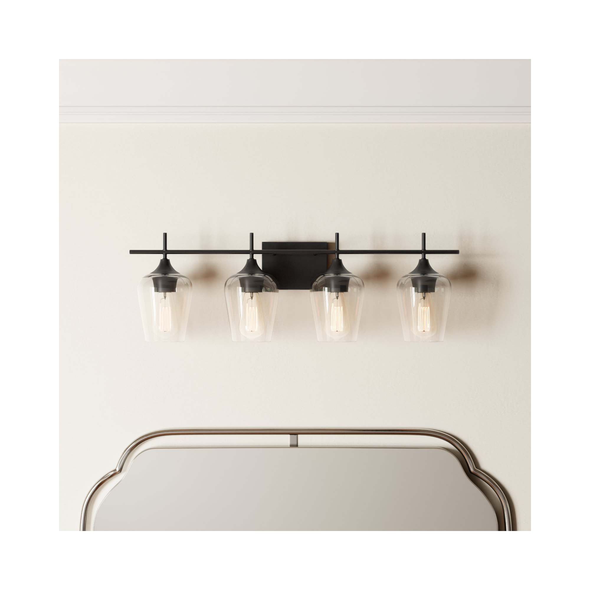 Breena 4 Light Dimmable Vanity Light, Black