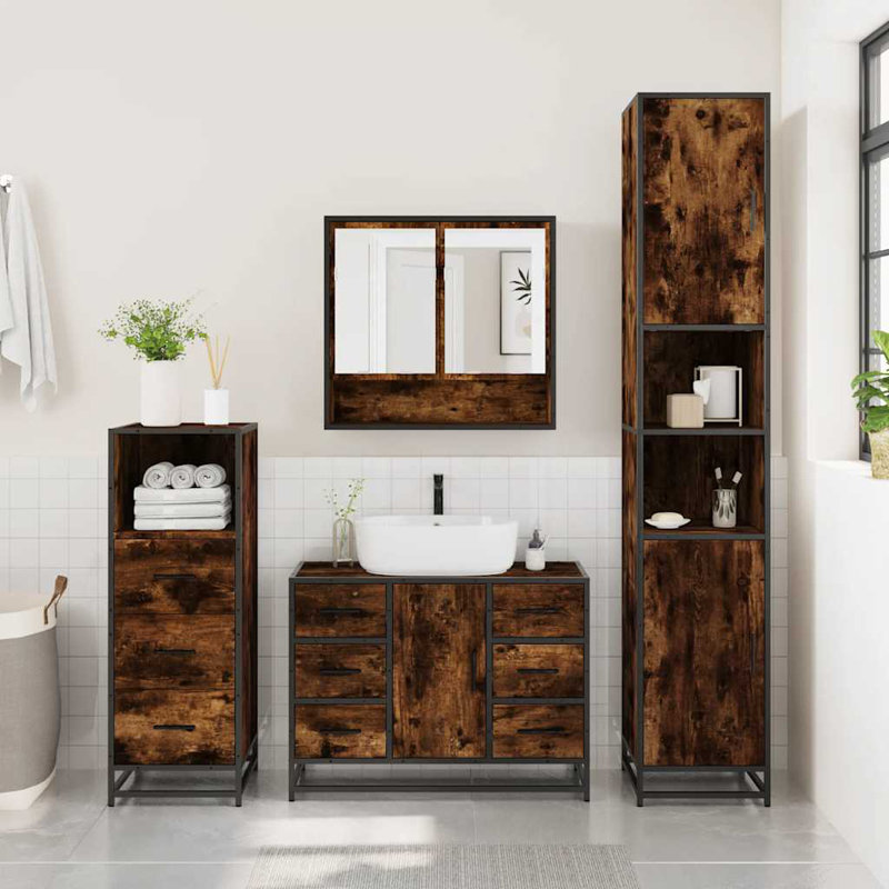 Shalma Bathroom Furniture Suite, Rustric Brown