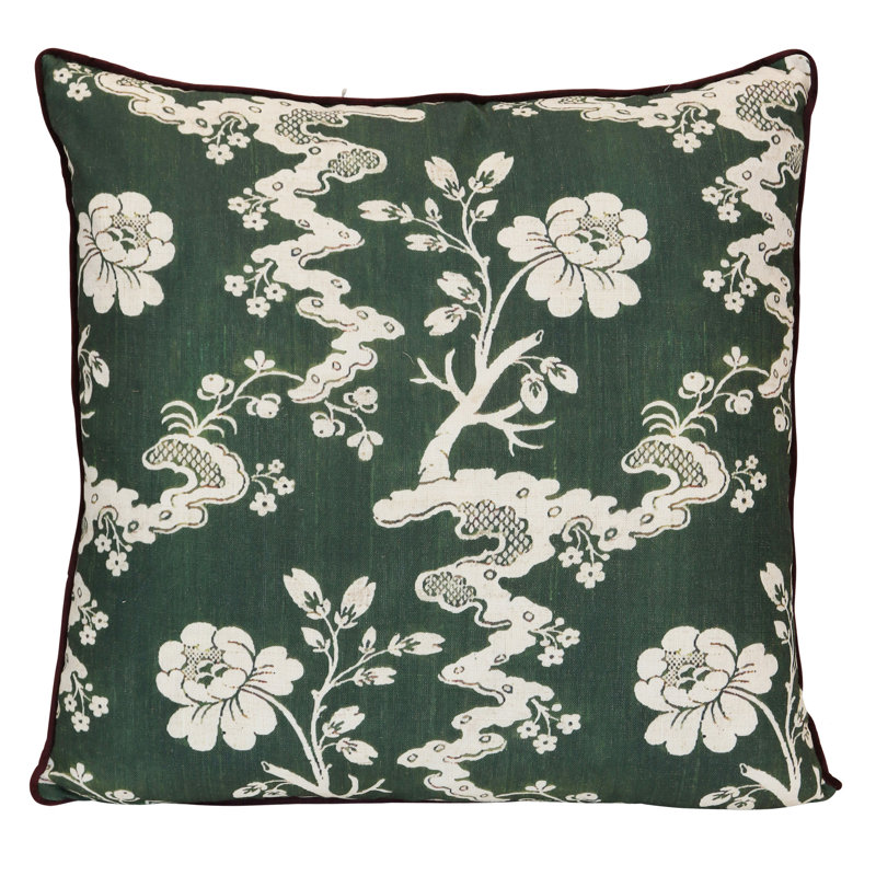 Coussin de jardin chinoiserie Emerald, 22" x 22"