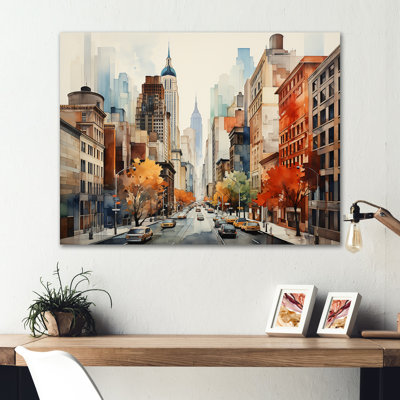 Autumn New York City Breeze 2 - City New York Metal Wall Art MT137063