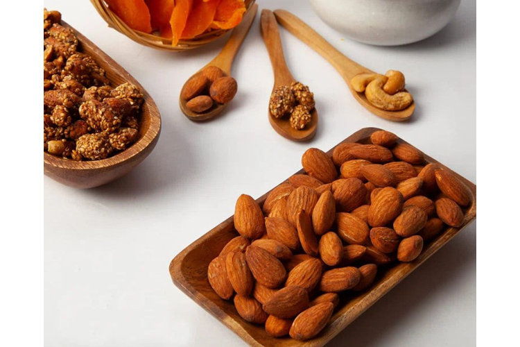 bowl of almonds and other baking items