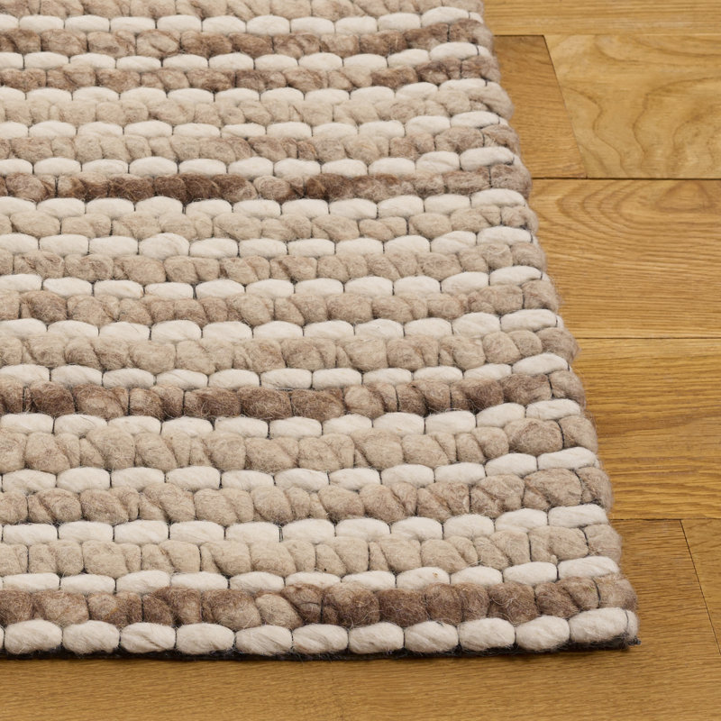 Sumler Hand Woven Wool Striped Rug, Rectangle 6' x 9'
