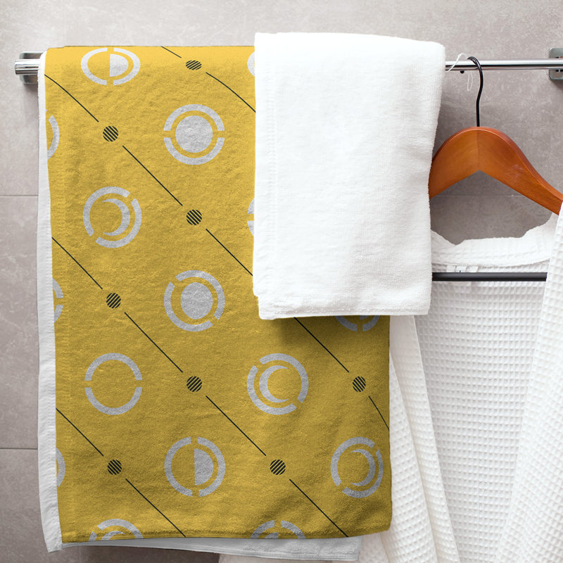 Serviette de bain Classic, Jaune clair / noir / gris clair