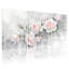 Ensemble de 3 tableaux muraux sur toile à motifs floraux de roses roses, pour la décoration du salon et de la chambre.-411086253