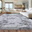 Light grey shag area rug-392077875