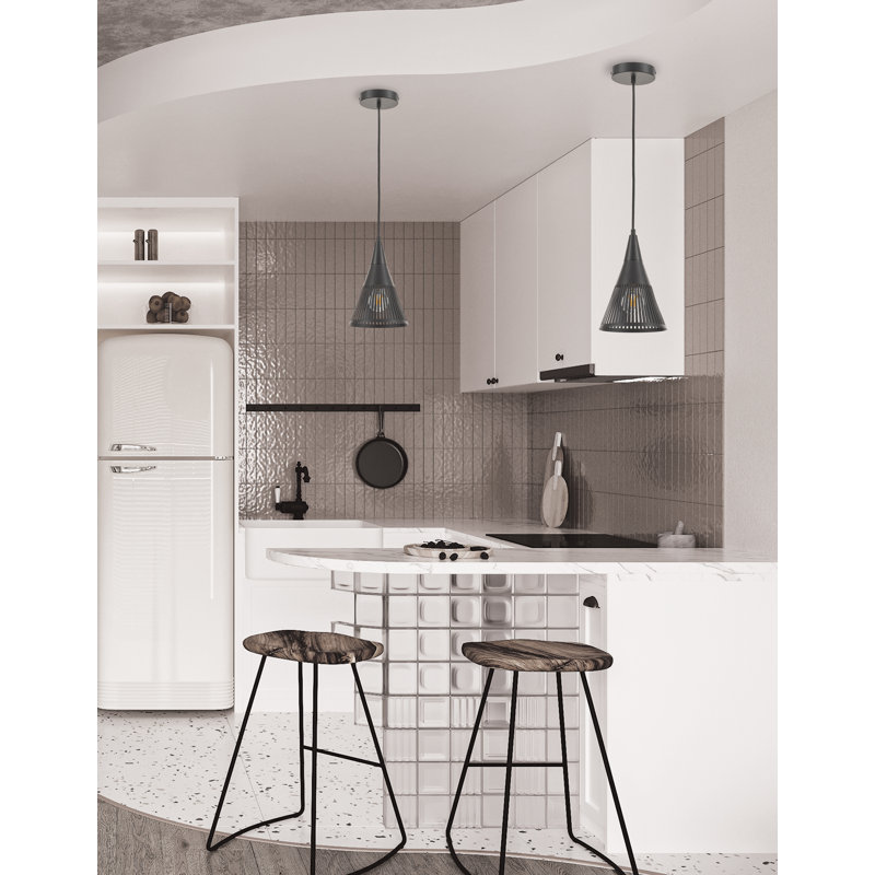 Luminaire suspendu 1 lumière Rebecca, Noir mat