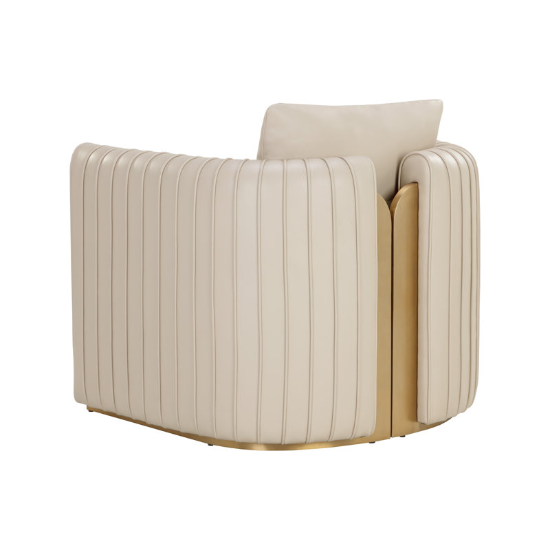Lounge Chair, Cream Faux Leather