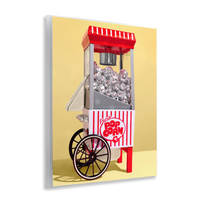 Plaque murale disco popcorn sur jaune, design par Lish Creative