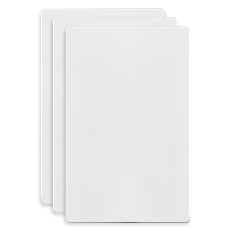Plaque murale sans vis 1 bande - blanc (paquet de 3), 3, White