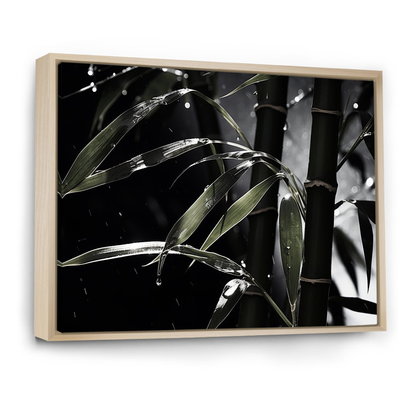 «I», impression sur toile de bambou noir et blanc_106576, Cadre naturel flottant, H 24 po x l 32 po x P 1 po