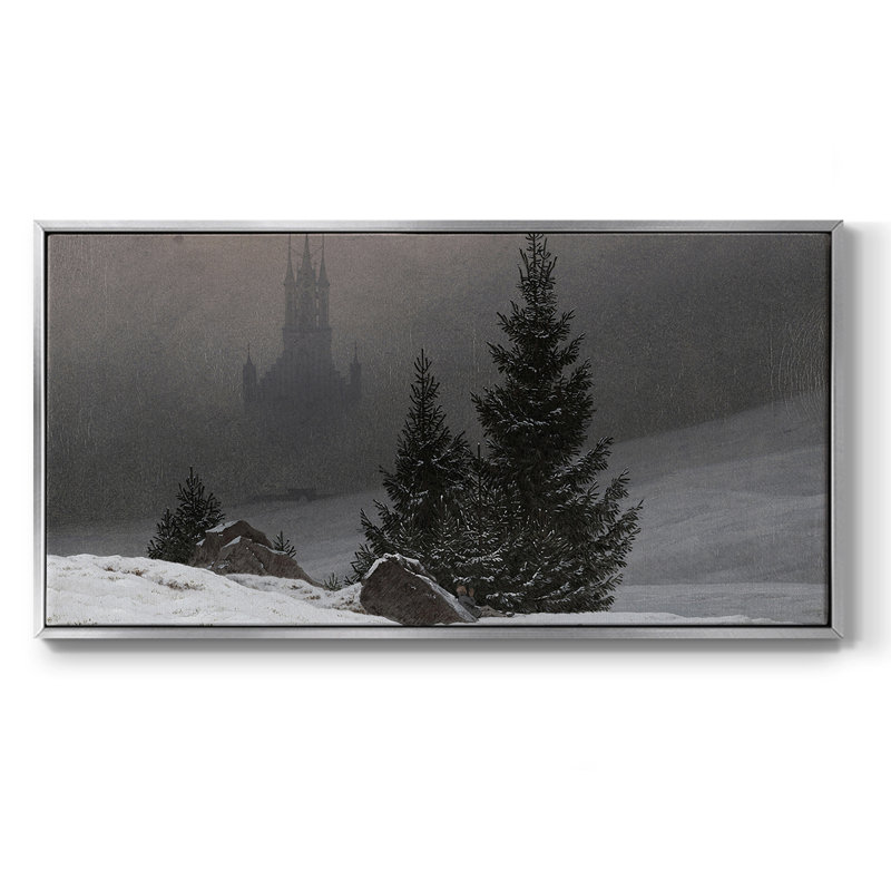 Paysage, série ML MLV-III, toile tendue avec cadre, prête à être accrochée, Argent argent, H 21 po x l 41 po