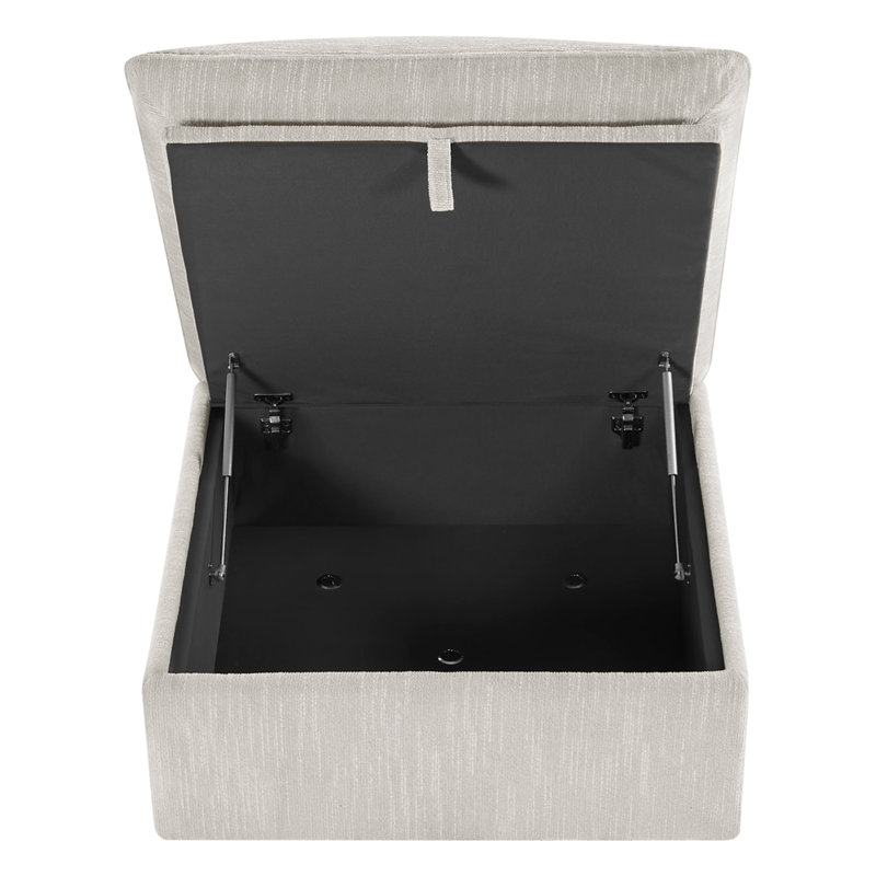 Upholstered Ottoman, Light Gray