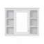 Armoire de rangement murale avec miroir, 6 tablettes ouvertes, conception moderne pour plus d'espace et d'intimité-1561169239