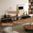 Retro Black Solid Wood TV Stands