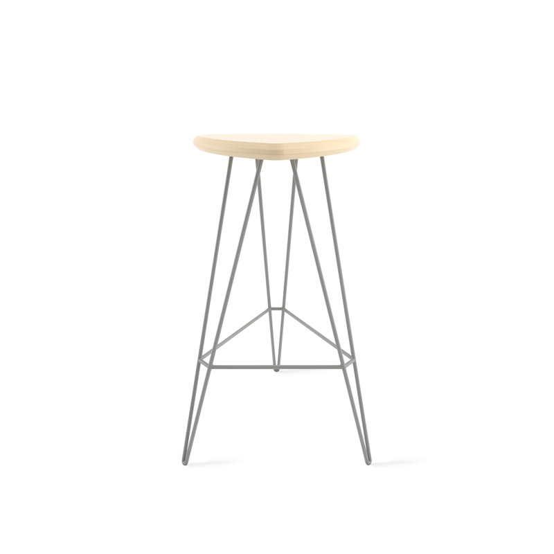 Madison Counter Stool with Metal Frame, Maple, Bar Stool (30" Seat Height), Gray
