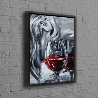 Modern Red Wall Decor With Personalized Gift Features - Wine Canvas Art Print Ideal For Bedroom Decor Bridesmaid Gift Or Poster Option