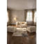 Grand canapé modulaire en velours beige à assise basse-676902843