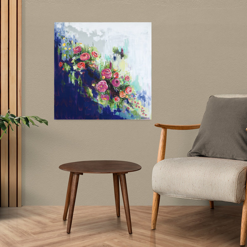 The Dance, art floral contemporain, H 24 po x l 24 po