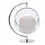 Fauteuil ballon 42 po en similicuir blanc et argent-121847909