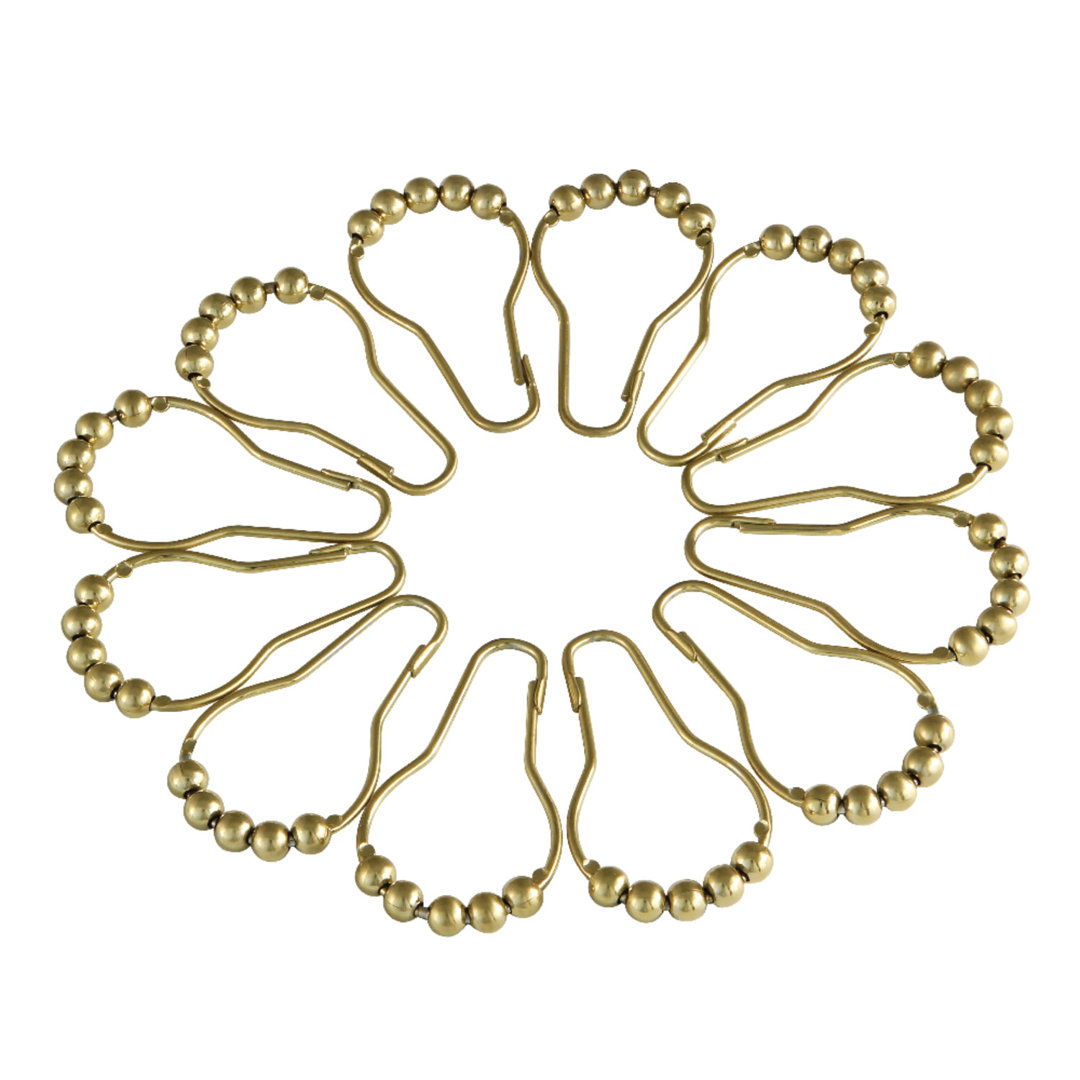 Kingston Brass Edenscape Roller Ball Shower Curtain Rings (Set of 12) Kingston Brass Finish: Brushed Brass
