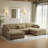 Maelina U-Shaped Corduroy Modular Sectional-119222695-107665275