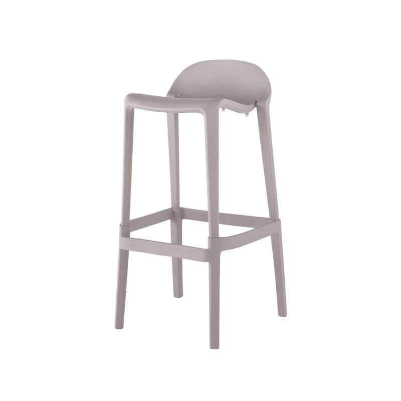 Gardunio Low Back Stool, Set of 2, Gray, Bar Stool (30” Seat Height)