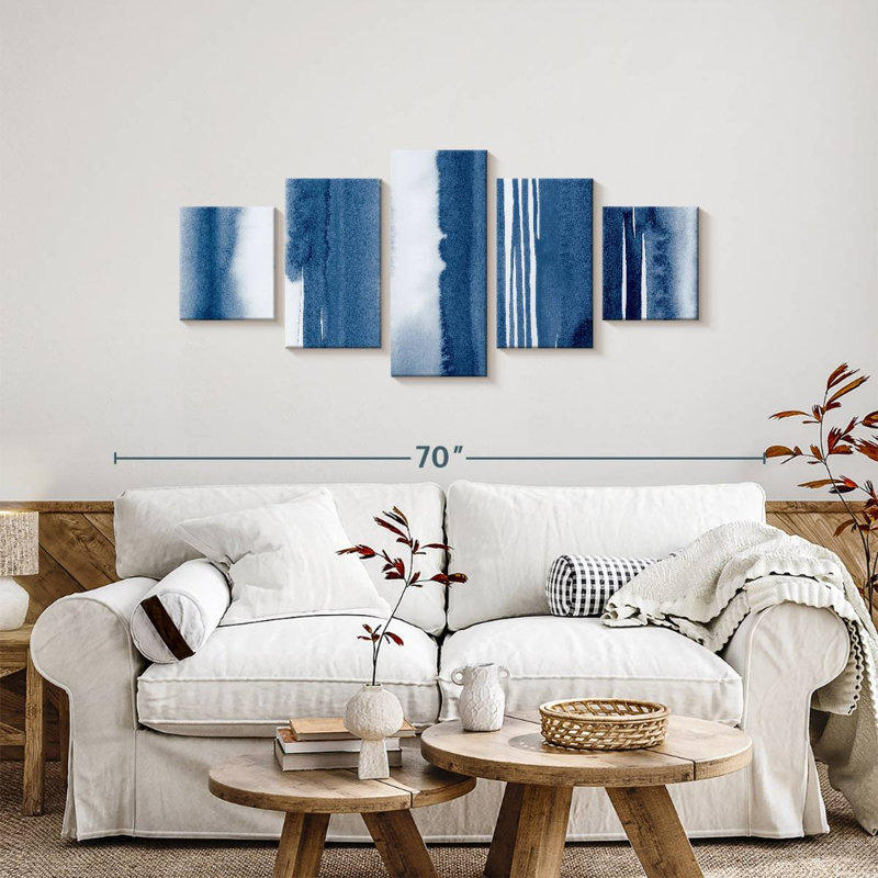 Étude de couleur indigo, H 24 po x l 55 po