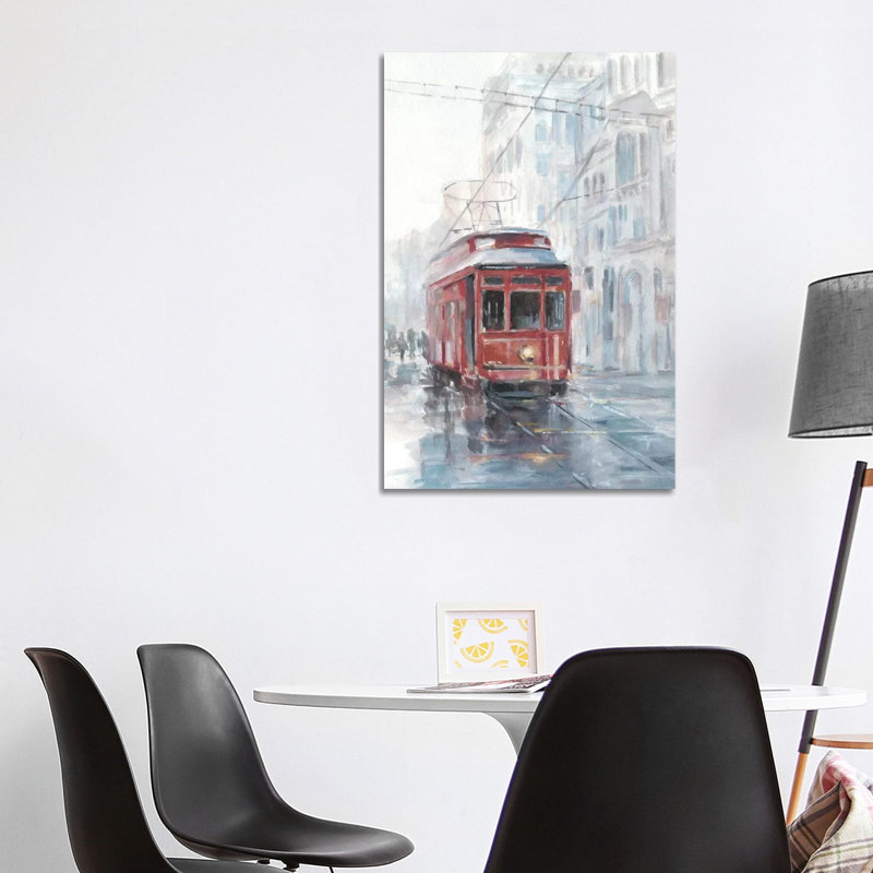 Reproduction d’art « Watercolor Streetcar Study II » par Ethan Harper, Pas de tapis, H 40 po x l 26 po x P 1,5 po