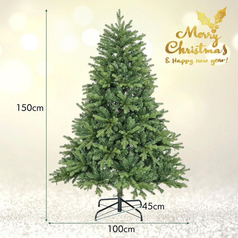Lighted Artificial Pine Christmas Tree, 150cm H