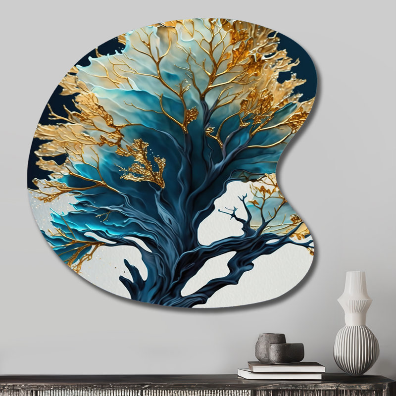 Covelle - Décoration murale irrégulière en métal à feuilles tombantes, H 27 po x l 27 po