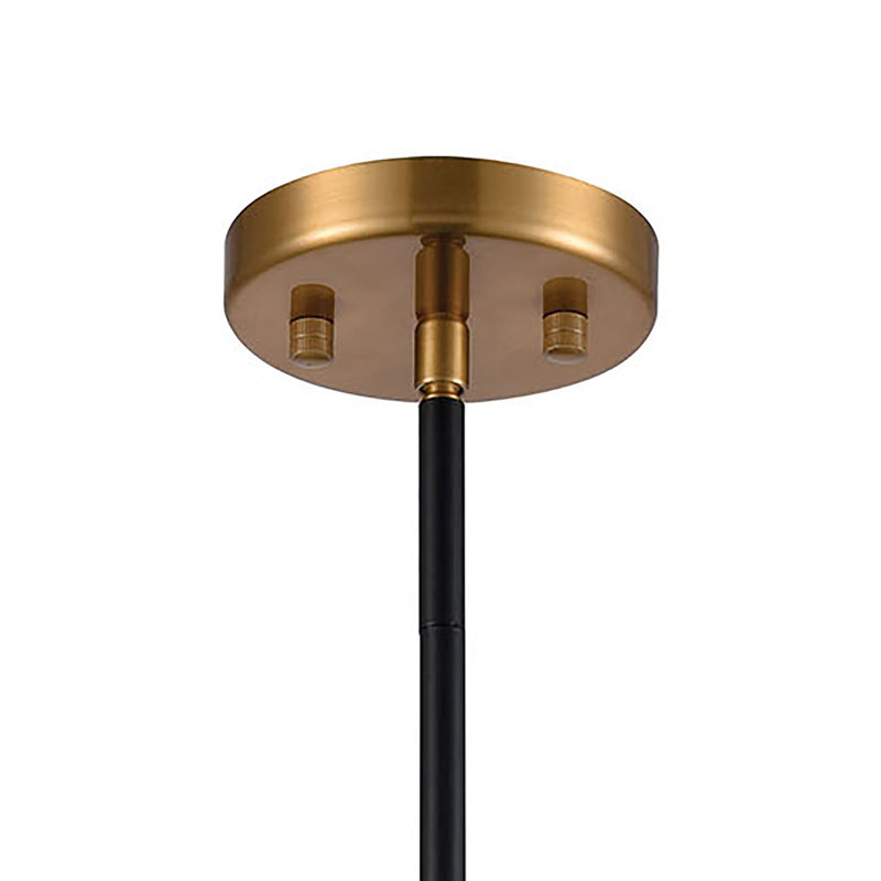 Mini-luminaire suspendu 1 lumière de 8 po Boudreaux - noir mat avec or antique, H 10 po x l 8 po x P 8 po, Doré, Ampoule E26