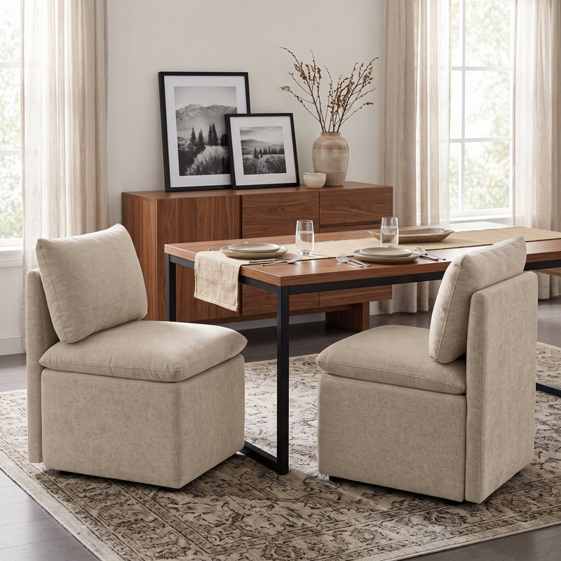 Chaise d'appoint rembourrée, Kaki