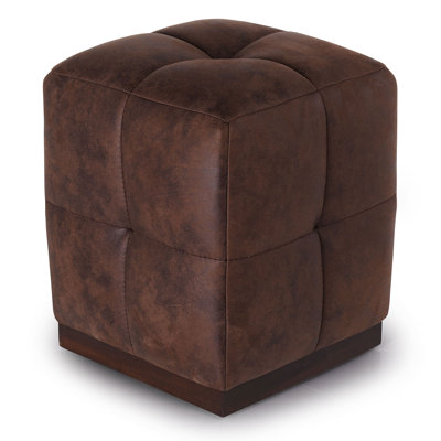 Finland 41cm Wide Tufted Square Solid Colour Pouffe Ottoman