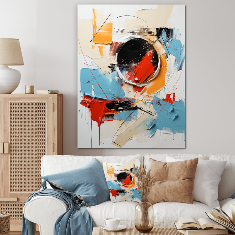 «Blue Passager», reproduction d'art abstrait, H 44 po x l 34 po x P 1,5 po, Toile tendue