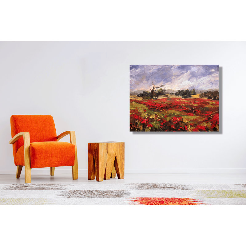 Blaze of Poppies - Artist Enhanced Canvas Print, 20" H x 24" W x 1" D, Wrapped Canvas