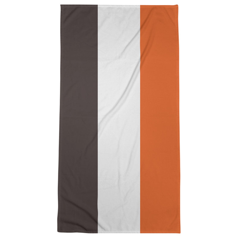 Bath Towel, Brown/White/Dark Orange